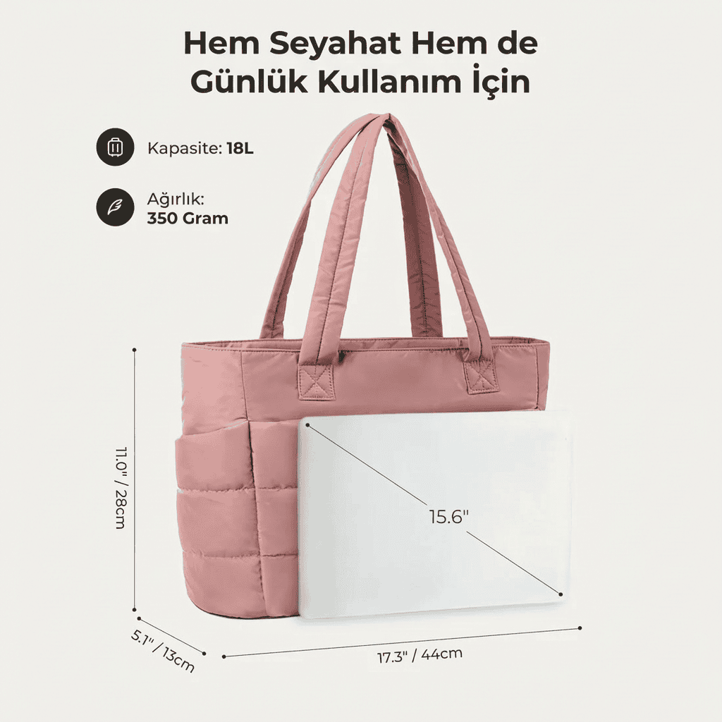 Whenaura Puffy Tote Bag
