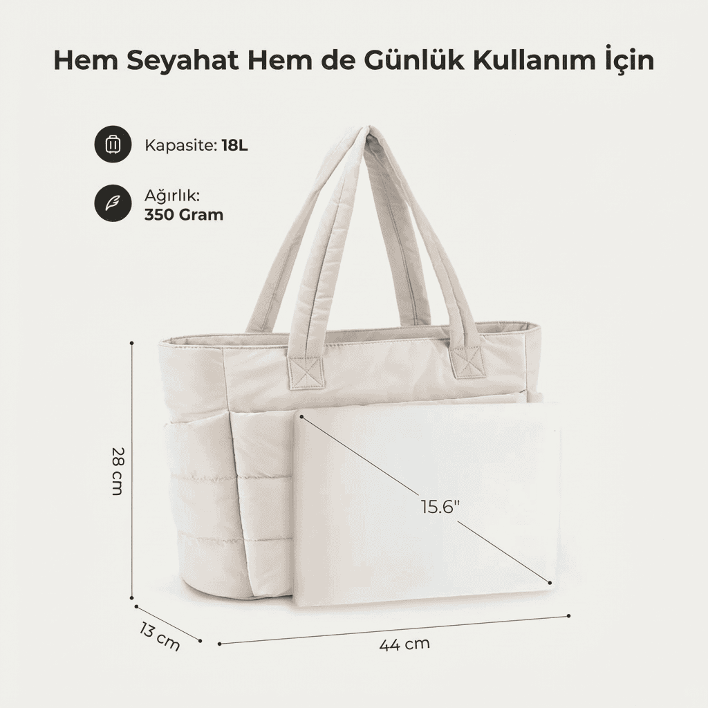 Whenaura Puffy Tote Bag