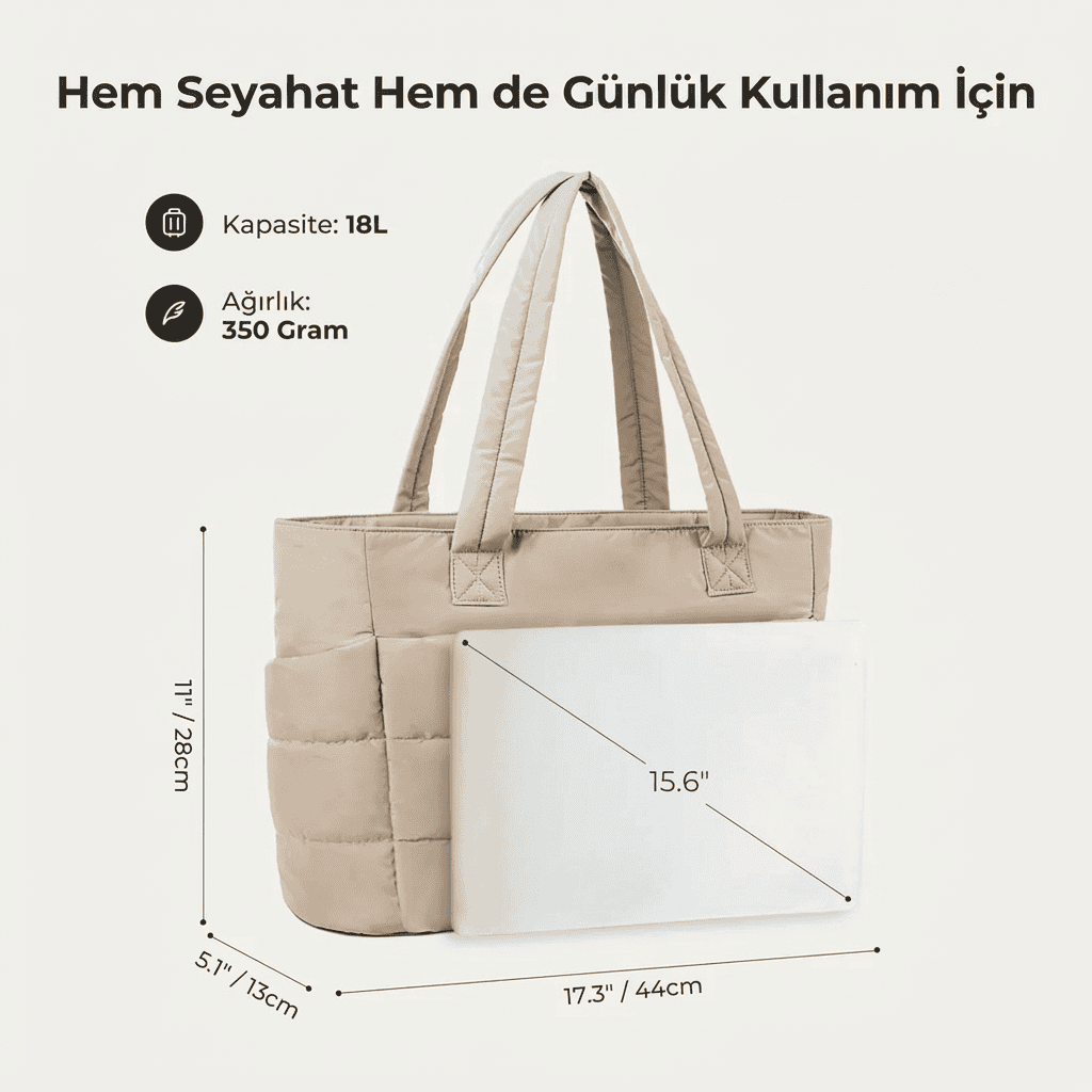 Whenaura Puffy Tote Bag